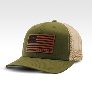 1776 Leather Trucker Cap