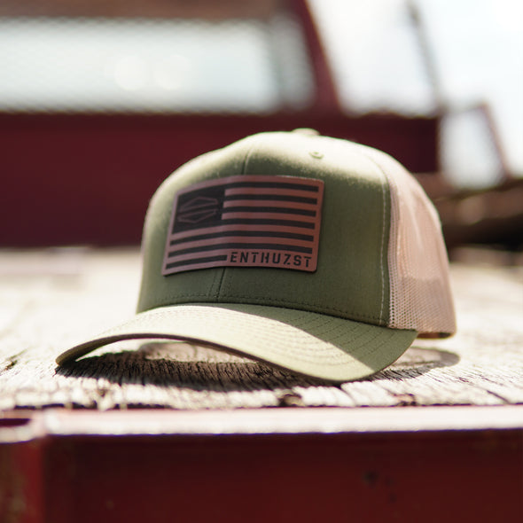 1776 Leather Trucker Cap