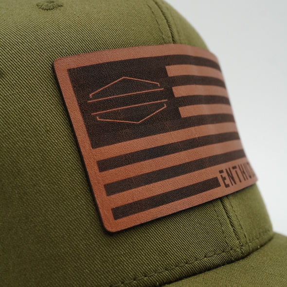 1776 Leather Trucker Cap
